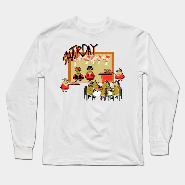 Days of the week - Saturday evening Long Sleeve T-Shirt by Kartoon